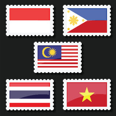 Illustration Vector Featuring Thailand, Indonesia, Malaysia, Philippines and Vietnam Identities