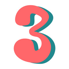 Graphic of the Letter number with Shadow Effect