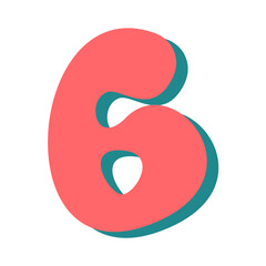 Graphic of the Letter number with Shadow Effect