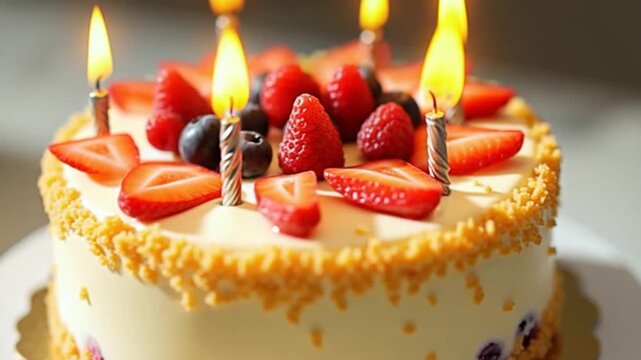 Delicious Birthday Fruit Cake