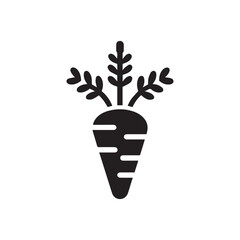 2d carrot vegetable logo with white background