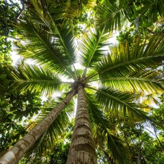 Obraz premium Lush tropical palm trees