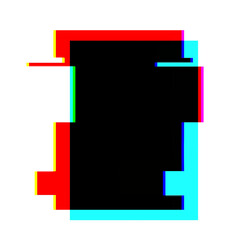Fototapeta premium Glitch neon rectangle in red, blue, black. Retro 80s, Y2K aesthetic, digital distortion, vibrant colors. Posters, flyers, digital art, modern 90s, 2000s, Y2K creative banner, social media graphics.