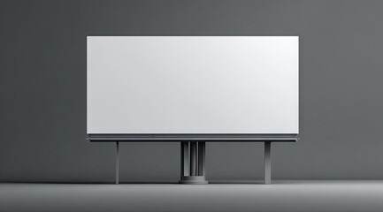 A large, blank billboard on a dark grey background,  mounted on a simple, sturdy metal structure.  It's a clean, minimalist design, perfect for mockup purposes