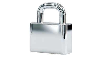 Naklejka premium Chrome Padlock on Transparent Background