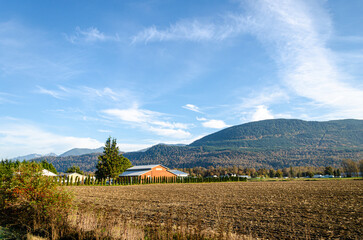 Naklejka premium Agricultural farms in Fraser Valley, BC, Canada