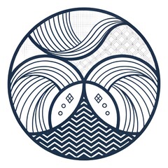 Wave Circle Logo Icon Illustration