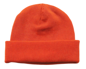 Red Knit Beanie Hat on Transparent Background
