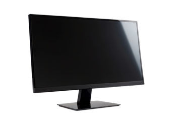 Sleek computer monitor with black widescreen display for modern desktop setup and office workspace