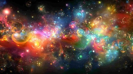 Obraz premium Psychedelic Christmas Background with Neon Lights and Abstract Patterns