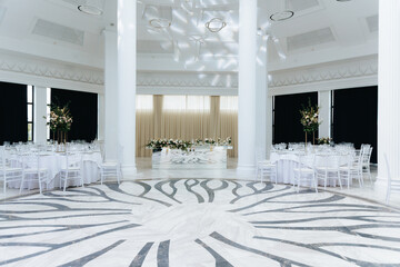 Elegant event space ready for a formal gathering or celebration