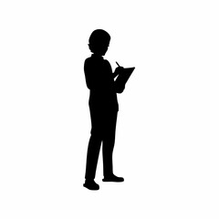 Silhouette of healthcare professional documenting patient dialysis treatment