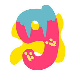 Letter number Candy Font Illustration