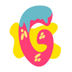 Letter number Candy Font Illustration