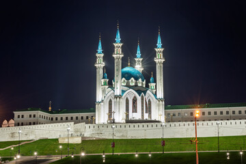 Kul Sharif mosque in Kazan Kremlin, Tatarstan, Russia. It is tourist attraction of Kazan. Kremlin. The main attraction of the city of Kazan.
