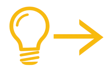 Yellow Lightbulb and Arrow Icon