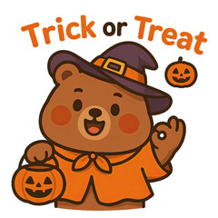 Cute bear ready for Halloween festivities.