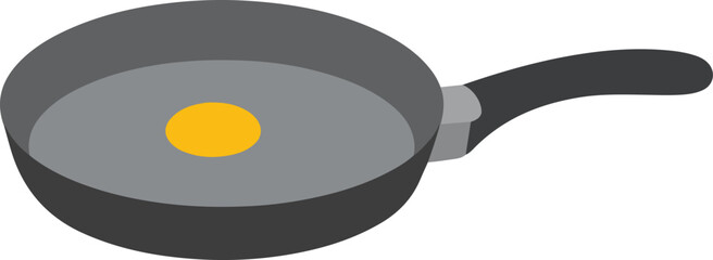 Fried egg on gray pan  a versatile image for food bloggers, cooking enthusiasts, kitchenware advertisements, and culinary website banners.
