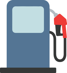 Gas station pump image with red nozzle, hose, and fuel options. Suitable for various gas station and fuel industry concepts.