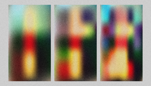 Abstract Colorful Triptych:  Blurred, Textured, and Moody Backgrounds