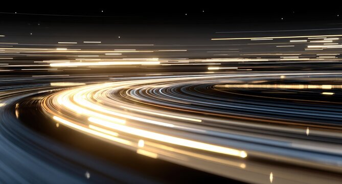 Abstract circular motion of light streaks