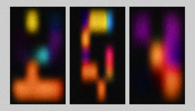 Abstract Colorful Triptych:  Dark, Textured, and Moody Backgrounds