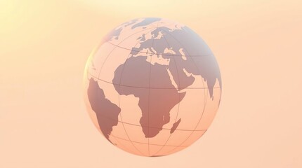 Global sunrise with Earth map, and pastel.