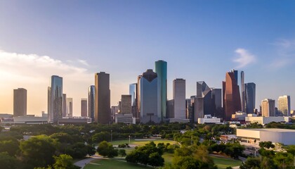 Obraz premium Houston skyline at sunrise