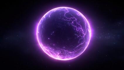 Fototapeta premium A glowing purple planet in space