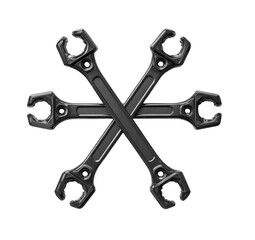 Dark gray wrenches forming a starburst