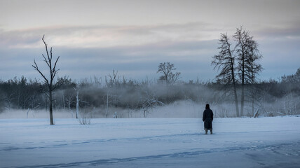 echoing eerily in the quiet winter landscape.