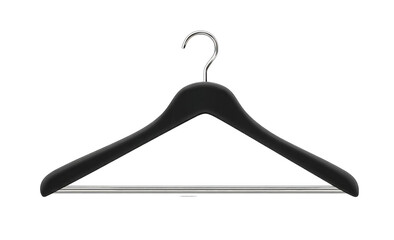 Black coat hanger, smooth, curved