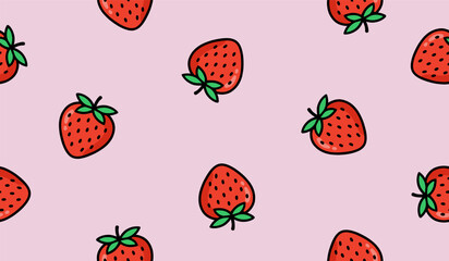 Lovely strawberry pattern background design