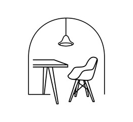 Home interior with furniture graphic design