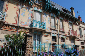 art nouveau houses in nancy in lorraine in france 
