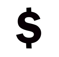 black dollar sign vector illustration on white background