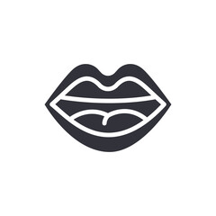 Stylized Graphic Representation Of Open Lips With Visible Tongue Illustration Artistic Line Art