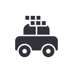 Stylized Graphic Representation Of Transportation Vehicle With Geometric Pattern On Top
