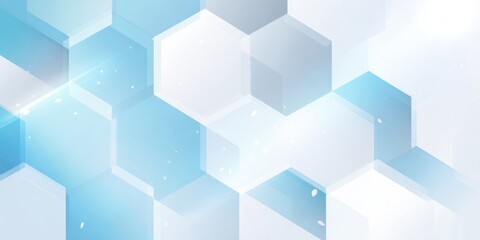 Abstract geometric background with light blue and white hexagons