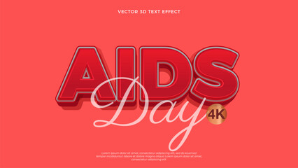 Aids day editable 3D text effect