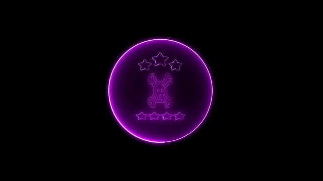 Man star rating animation neon video.