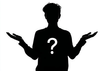 Silhouette of a Person with a Question Mark

