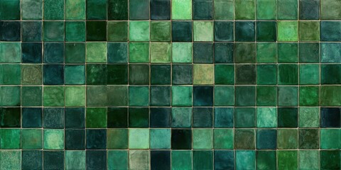 The mosaic tiles creating a serene green pattern for stylish interiors.