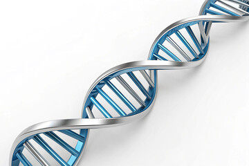 3D Blue and Silver DNA Double Helix genetics biology