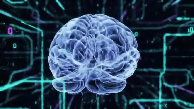 Digital brain graphic illustration