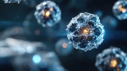 glowing network spheres abstract art