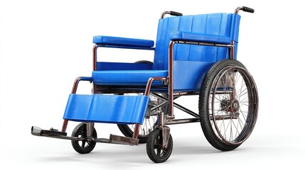 Fototapeta premium Blue wheelchair, rusty metal frame