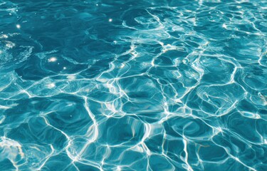 Obraz premium Rippled teal pool water, sunlit reflections (1)