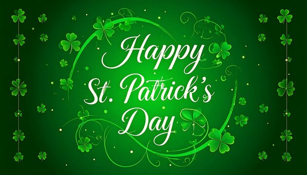 Green St. Patrick's Day greeting card - Powered by Adobe