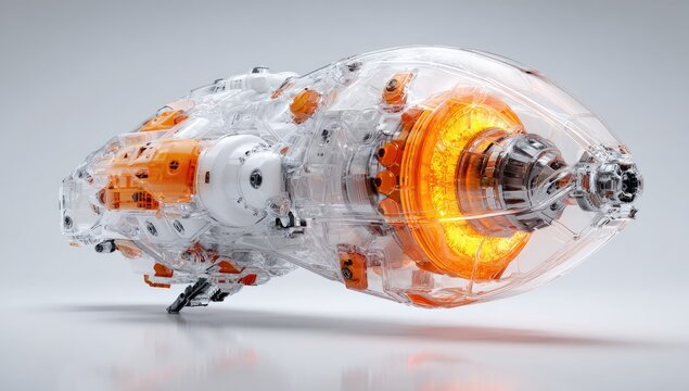 Transparent futuristic engine